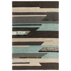 Matrix Rhombus Blue Hand Tufted Wool Rug MAX63