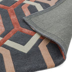 Matrix Hexagon Charcoal Hand Tufted Wool Rug MAX66
