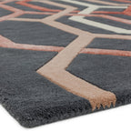 Matrix Hexagon Charcoal Hand Tufted Wool Rug MAX66