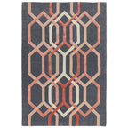 Matrix Hexagon Charcoal Hand Tufted Wool Rug MAX66