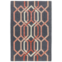 Alfombra de lana Matrix Hexagon carbón, hecha a mano MAX66