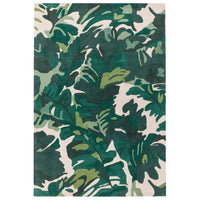 Alfombra de lana Matrix Palm verde, hecha a mano MAX73