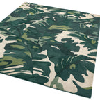 Alfombra de lana Matrix Palm verde, hecha a mano MAX73