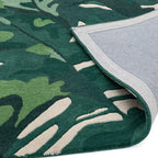 Alfombra de lana Matrix Palm verde, hecha a mano MAX73