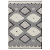 Alfombra tribal Monty negro/crema para interior/exterior MN01