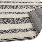 Alfombra de rayas Monty negro/crema para interior/exterior MN03