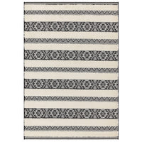 Alfombra de rayas Monty negro/crema para interior/exterior MN03