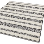 Alfombra de rayas Monty negro/crema para interior/exterior MN03