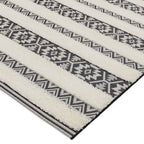 Alfombra de rayas Monty negro/crema para interior/exterior MN03