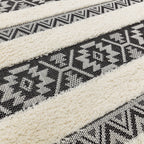 Alfombra de rayas Monty negro/crema para interior/exterior MN03