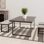 Alfombra de rayas Monty negro/crema para interior/exterior MN03