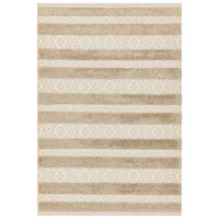 Alfombra de rayas Monty natural/crema para interior/exterior MN04