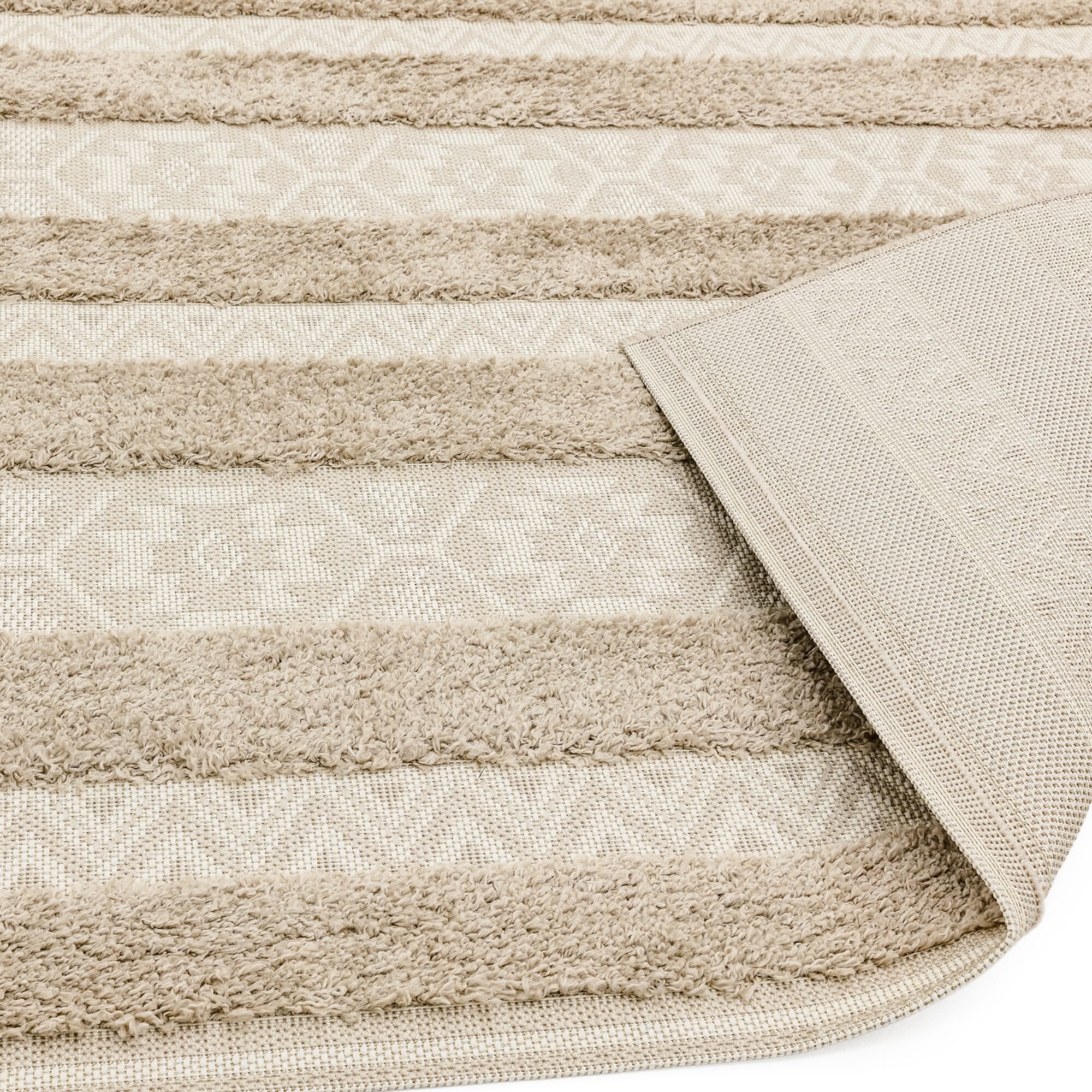Alfombra de rayas Monty natural/crema para interior/exterior MN04
