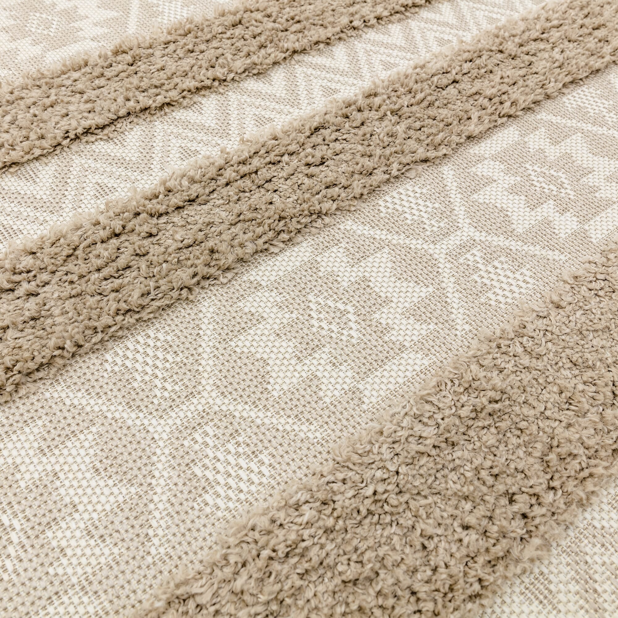Alfombra de rayas Monty natural/crema para interior/exterior MN04