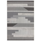 Alfombra geométrica Monty negro/gris para interior/exterior MN05