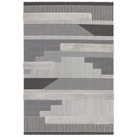 Alfombra geométrica Monty negro/gris para interior/exterior MN05