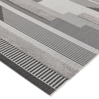 Alfombra geométrica Monty negro/gris para interior/exterior MN05