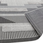 Alfombra geométrica Monty negro/gris para interior/exterior MN05