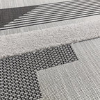 Alfombra geométrica Monty negro/gris para interior/exterior MN05