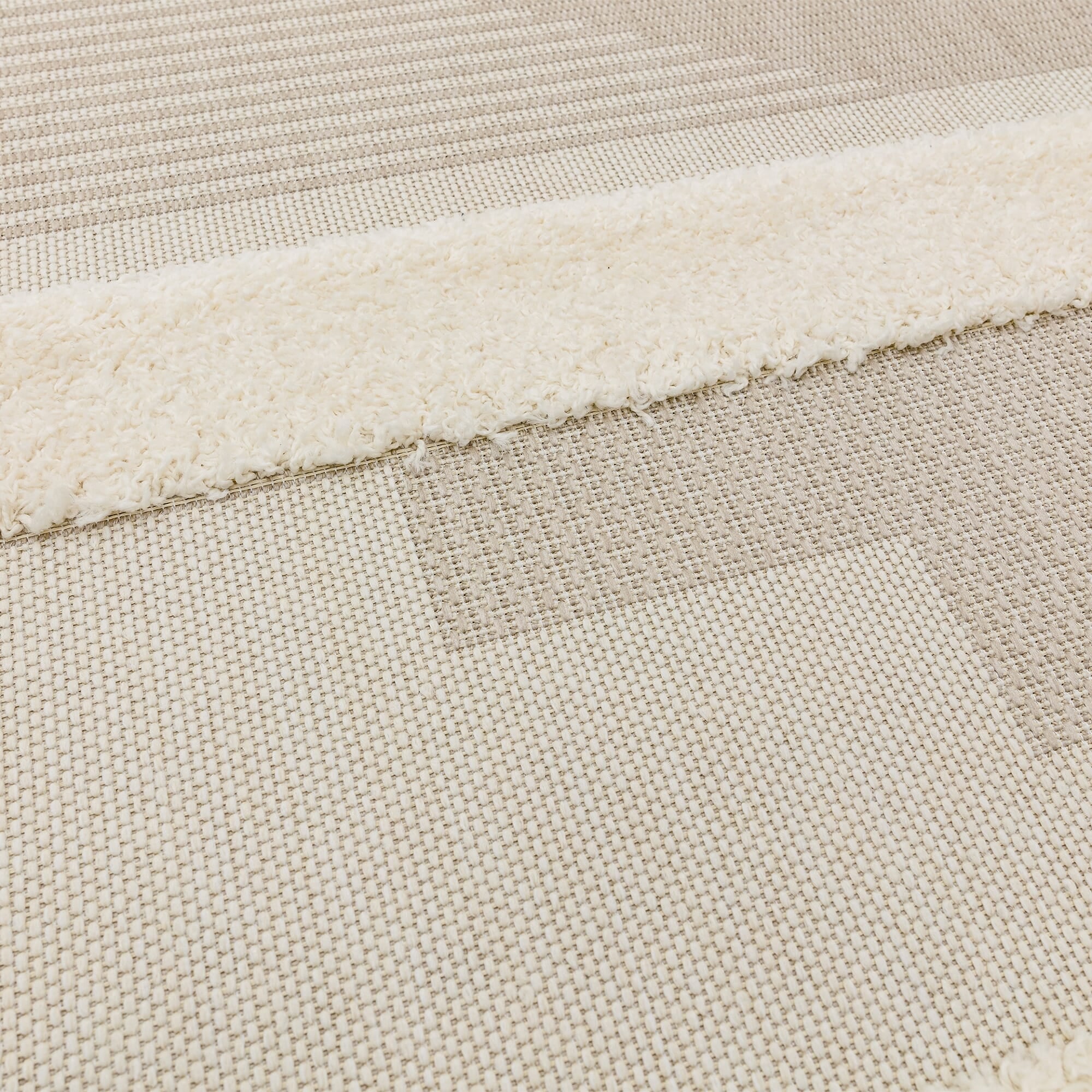 Alfombra geométrica Monty natural/crema para interior/exterior MN06