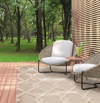 Alfombra de diamantes Monty beige/crema para interior/exterior MN07