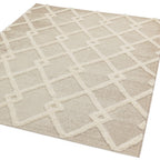 Alfombra de diamantes Monty beige/crema para interior/exterior MN07