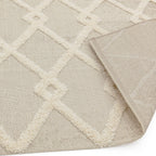 Alfombra de diamantes Monty beige/crema para interior/exterior MN07