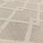Alfombra de diamantes Monty beige/crema para interior/exterior MN07