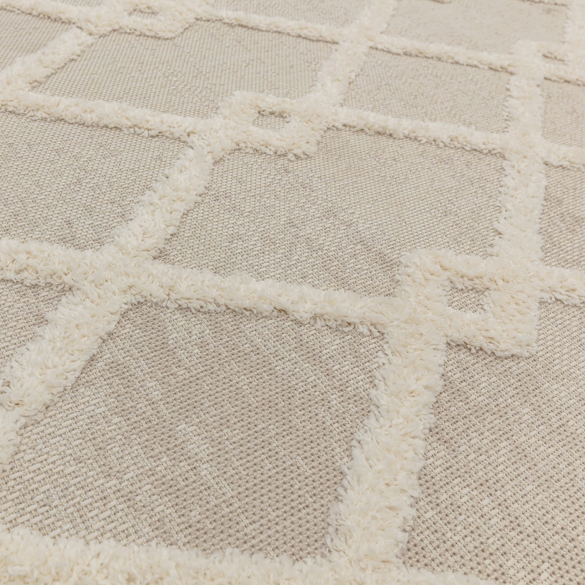 Alfombra de diamantes Monty beige/crema para interior/exterior MN07