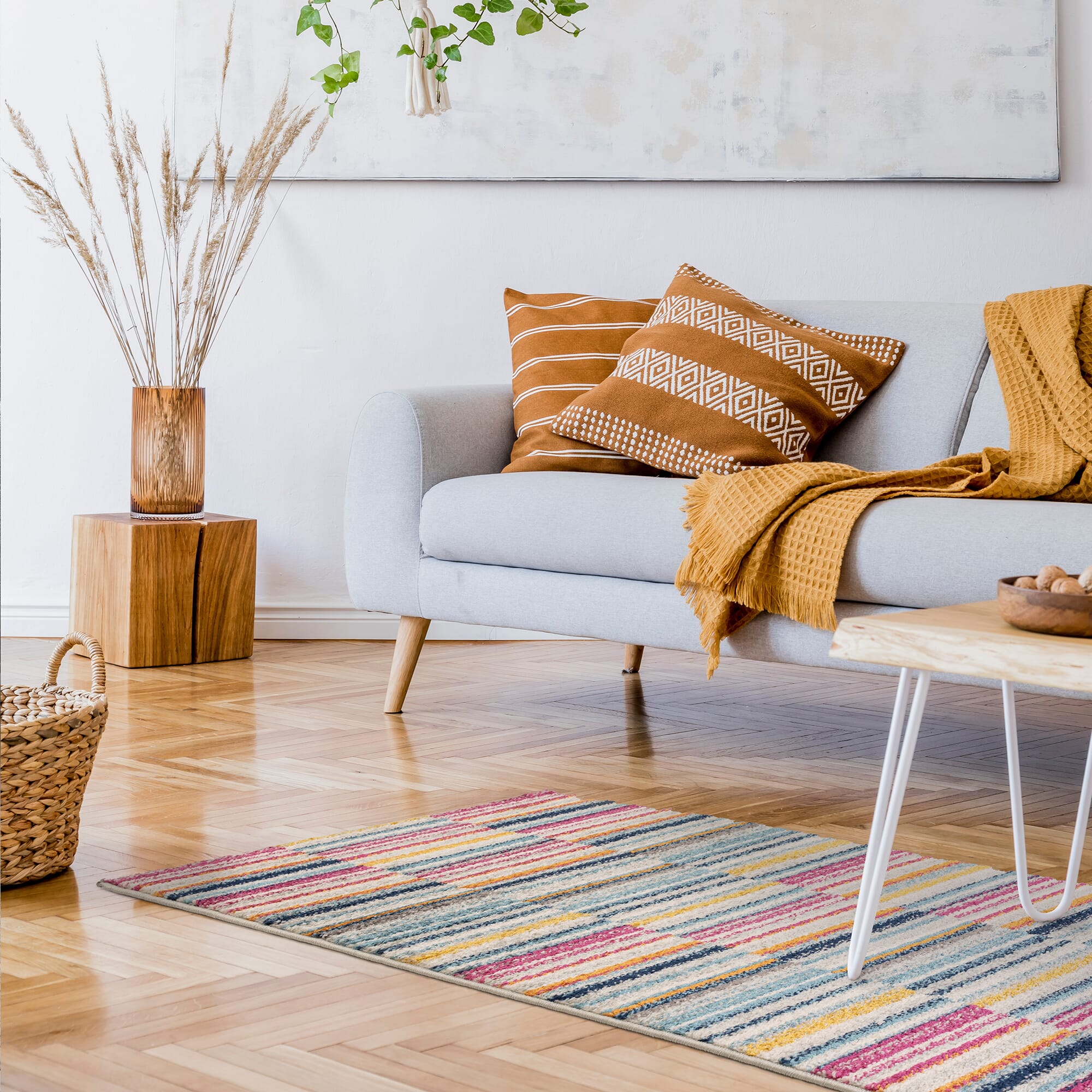 Muse MU06 Multi-Coloured Stripe Rug