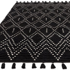 Nepal Black Cream Diamond Rug
