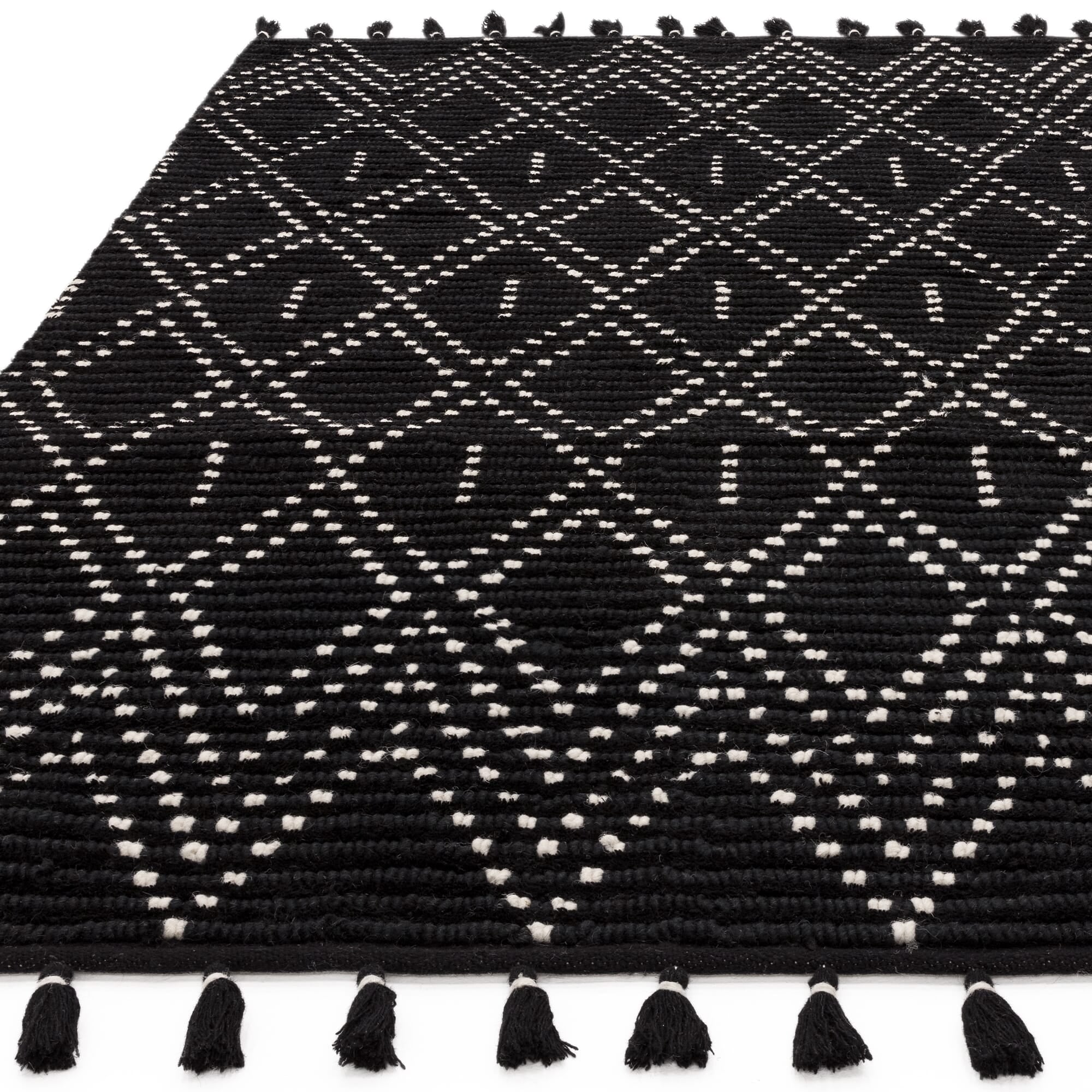 Nepal Black Cream Diamond Rug