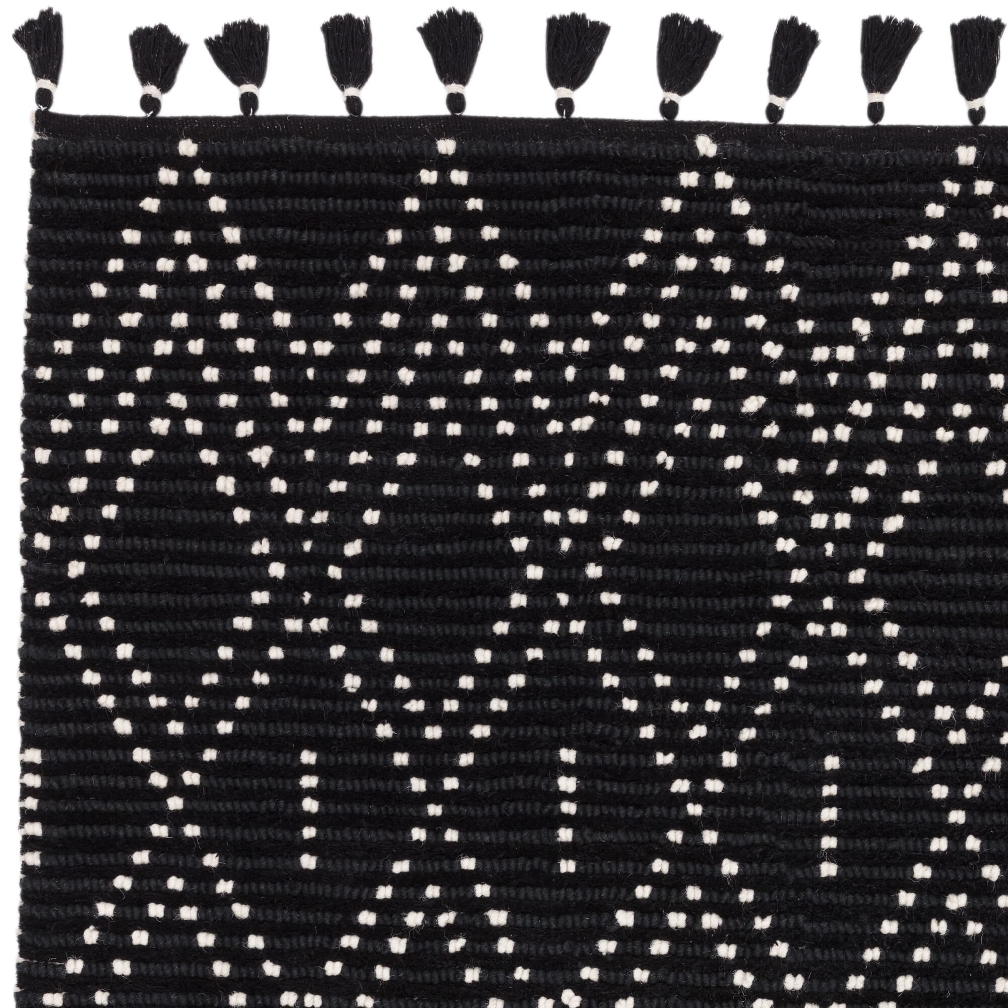 Nepal Black Cream Diamond Rug