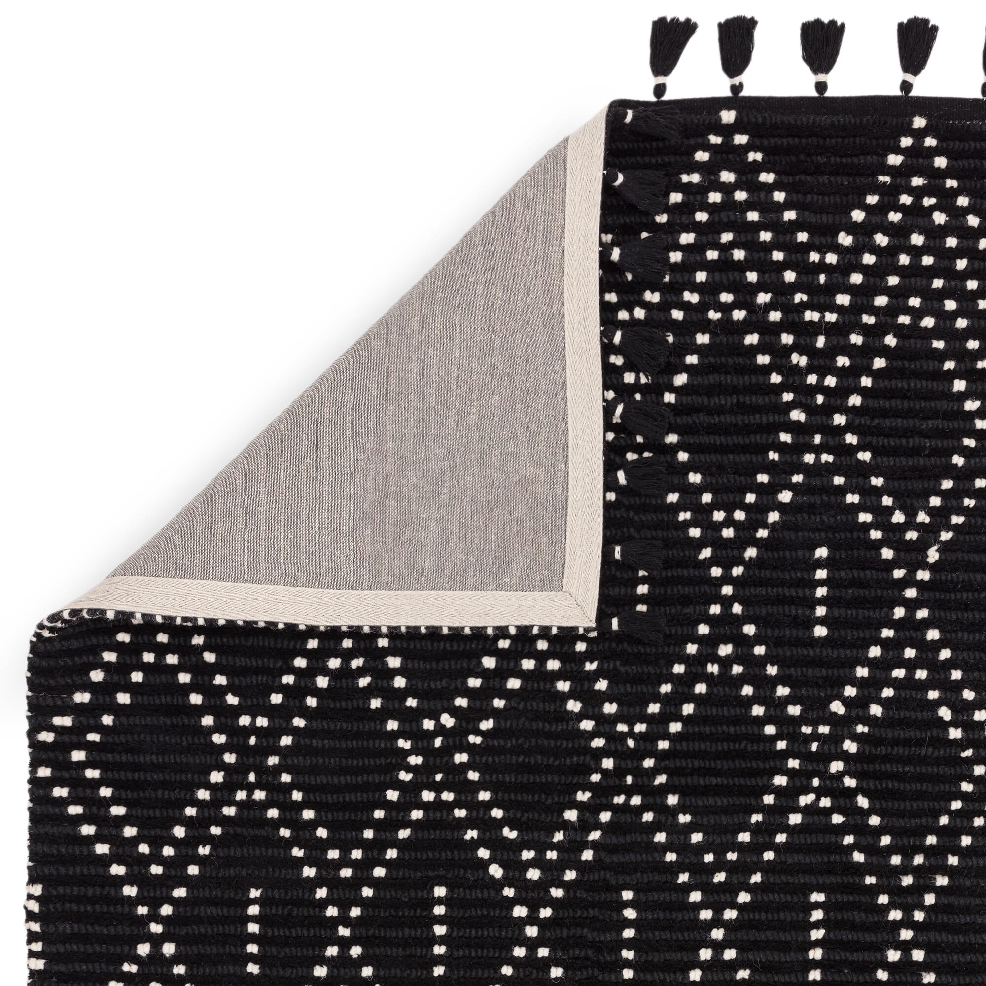 Nepal Black Cream Diamond Rug