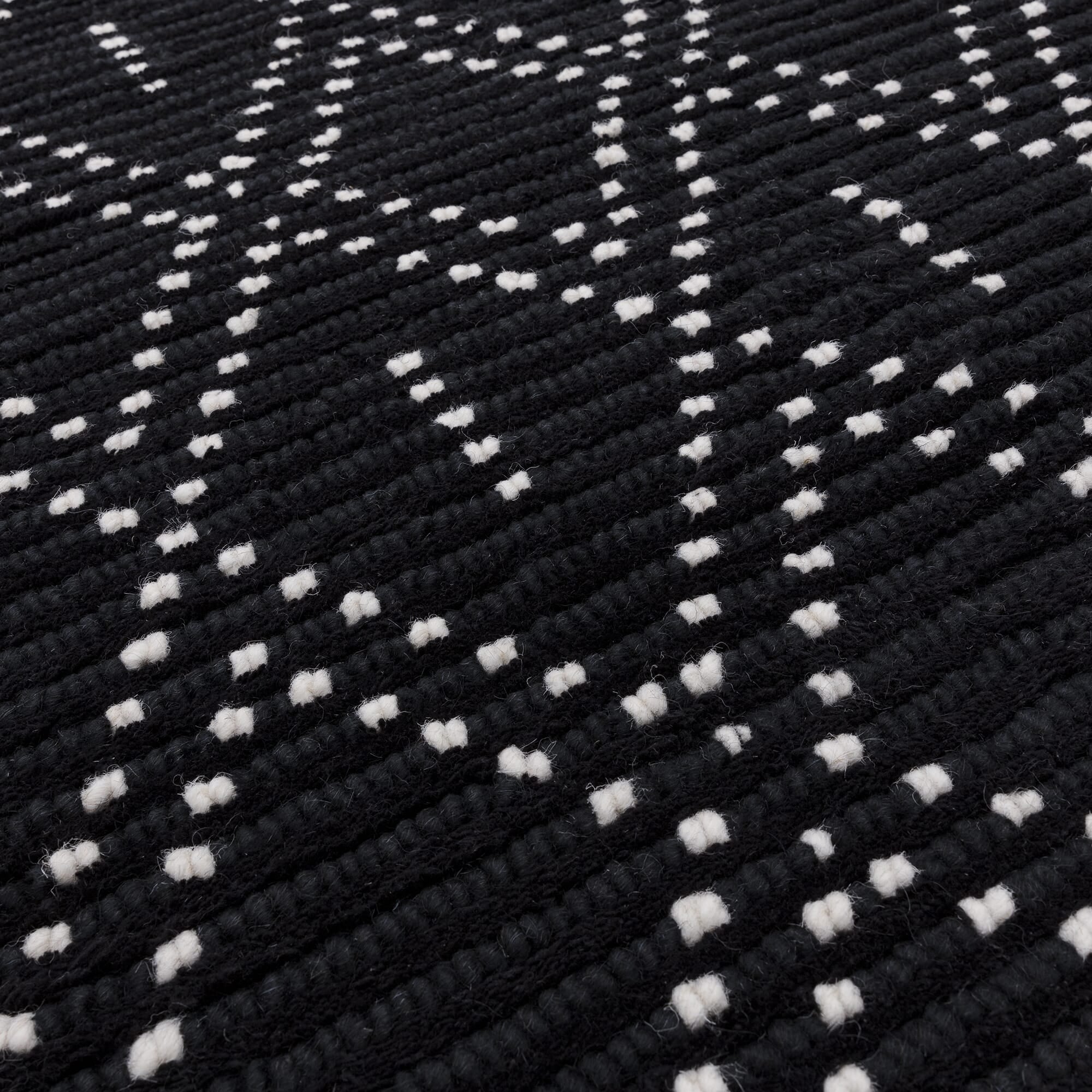 Nepal Black Cream Diamond Rug