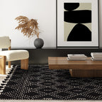 Nepal Black Cream Diamond Rug