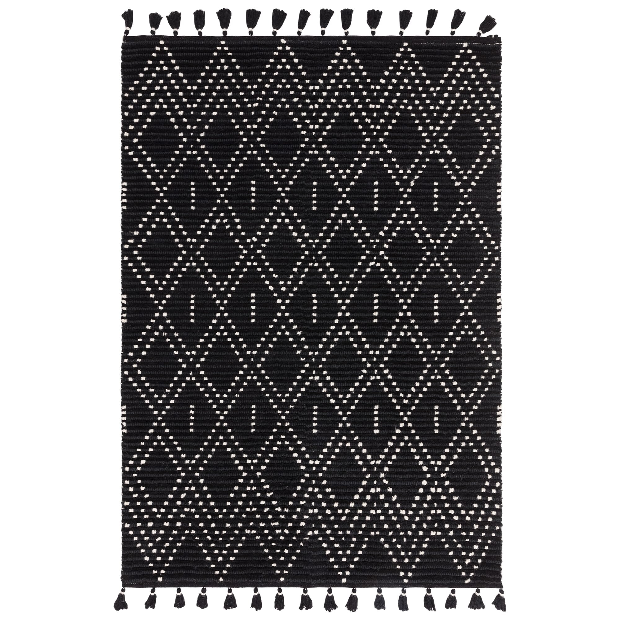 Alfombra Nepal Negro Crema Diamante  