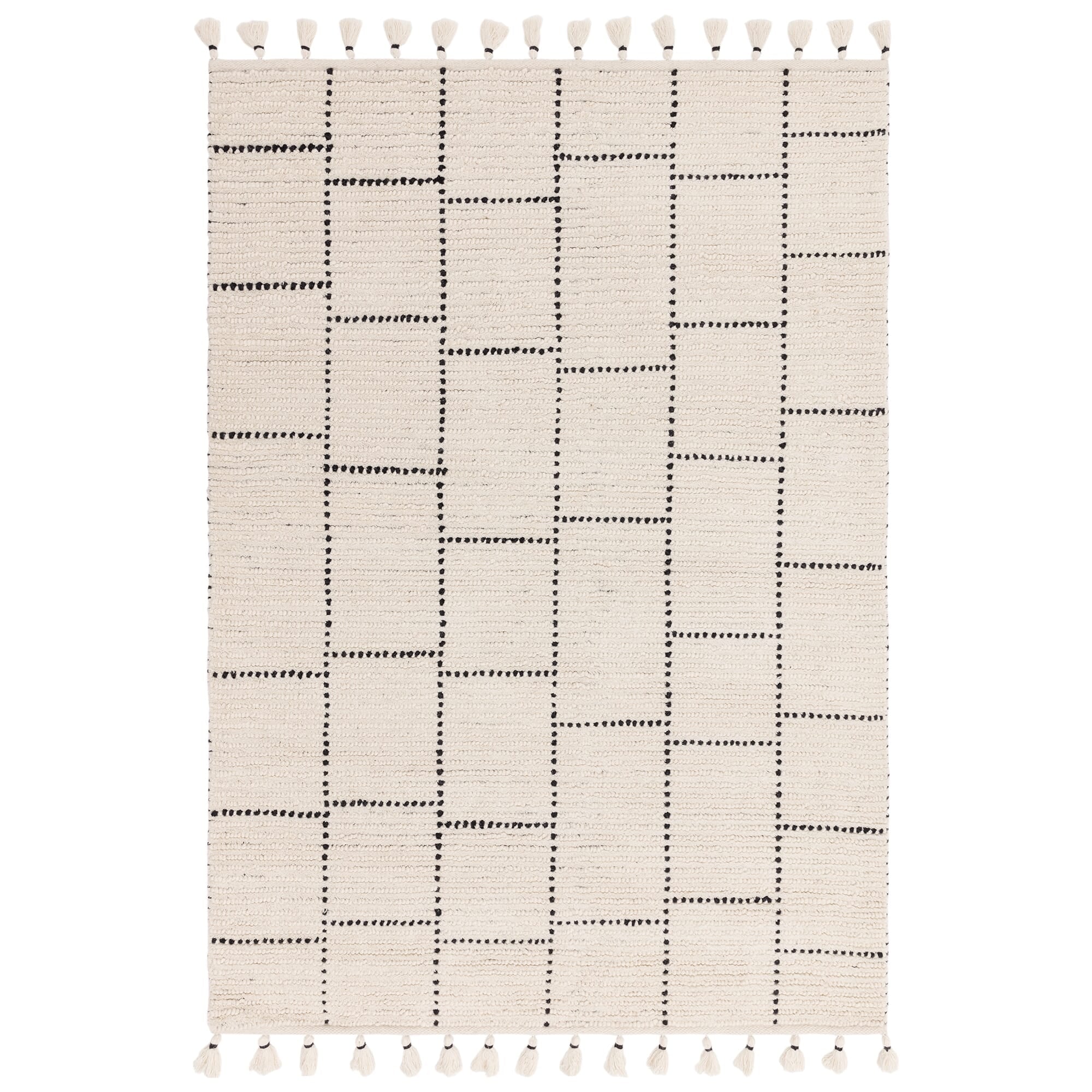 Alfombra Nepal Crema Negro Azulejo  