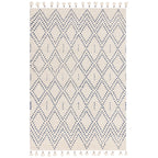 Nepal Cream Blue Diamond Rug