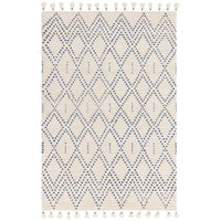 Alfombra Nepal Crema Azul Diamante  