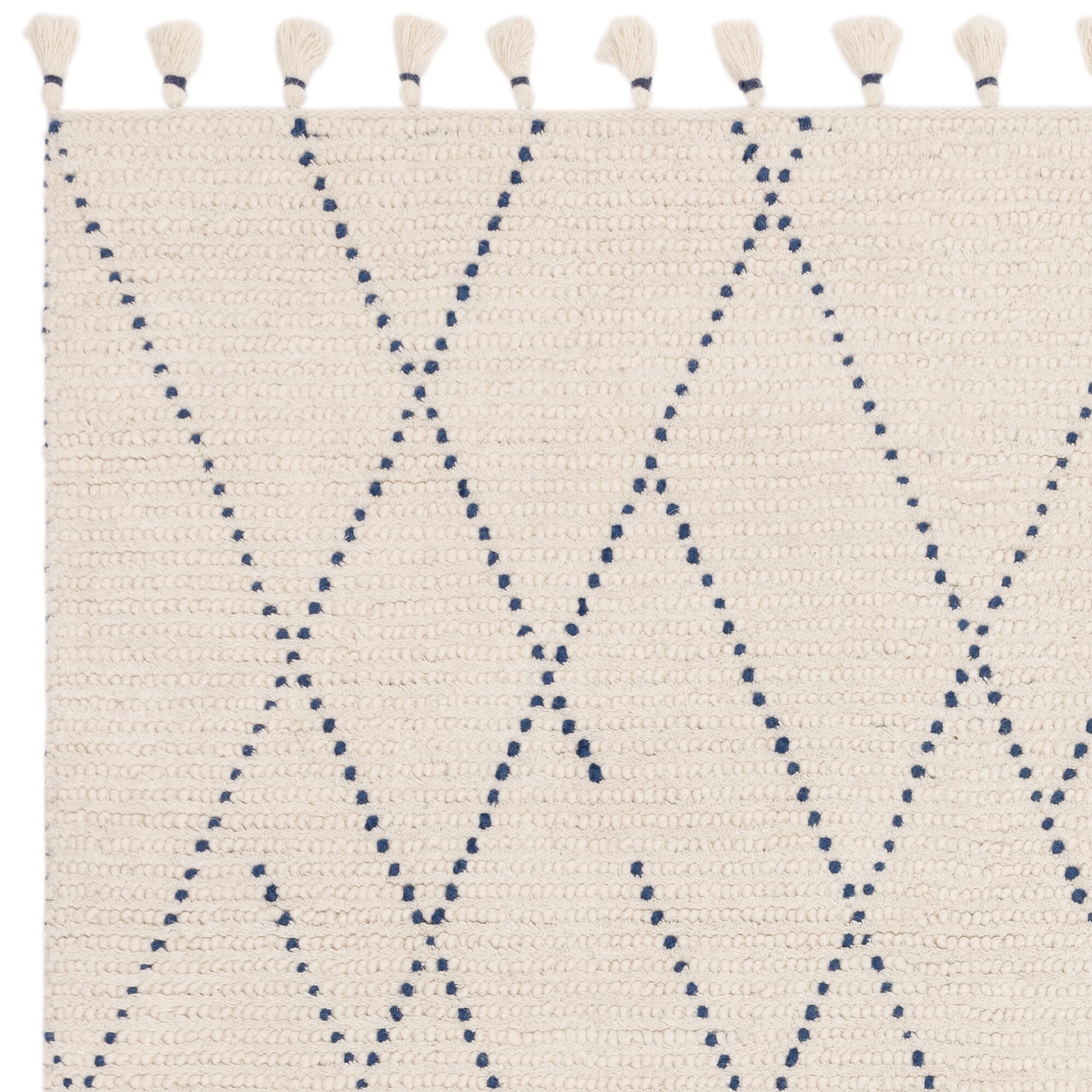 Nepal Cream Blue Diamond Rug