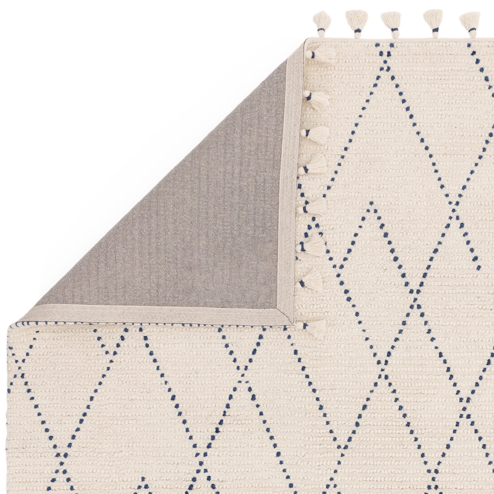 Nepal Cream Blue Diamond Rug