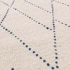 Nepal Cream Blue Diamond Rug