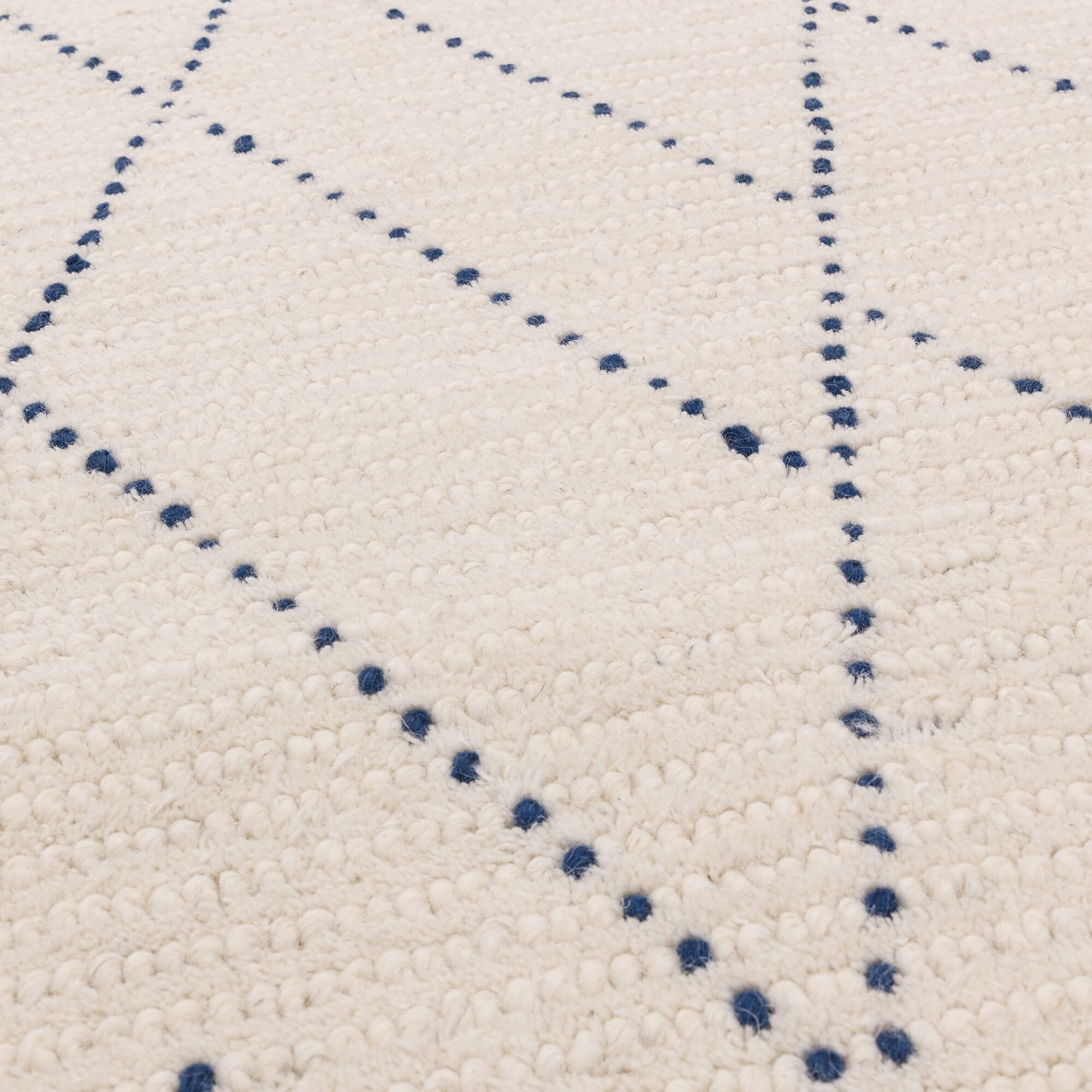 Nepal Cream Blue Diamond Rug