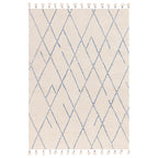 Alfombra Nepal Crema Azul Lineal  