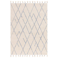 Alfombra Nepal Crema Azul Lineal  