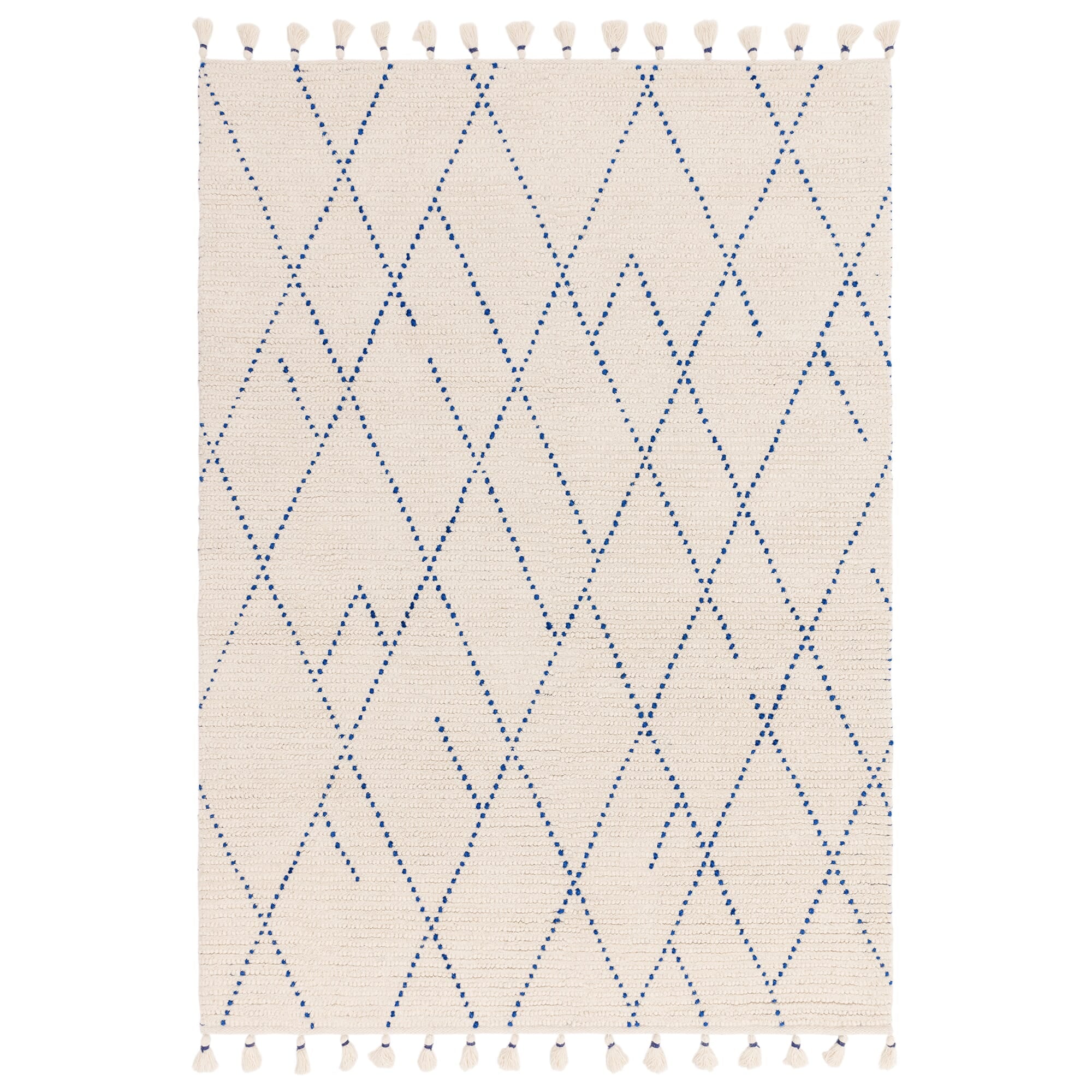Alfombra Nepal Crema Azul Lineal  