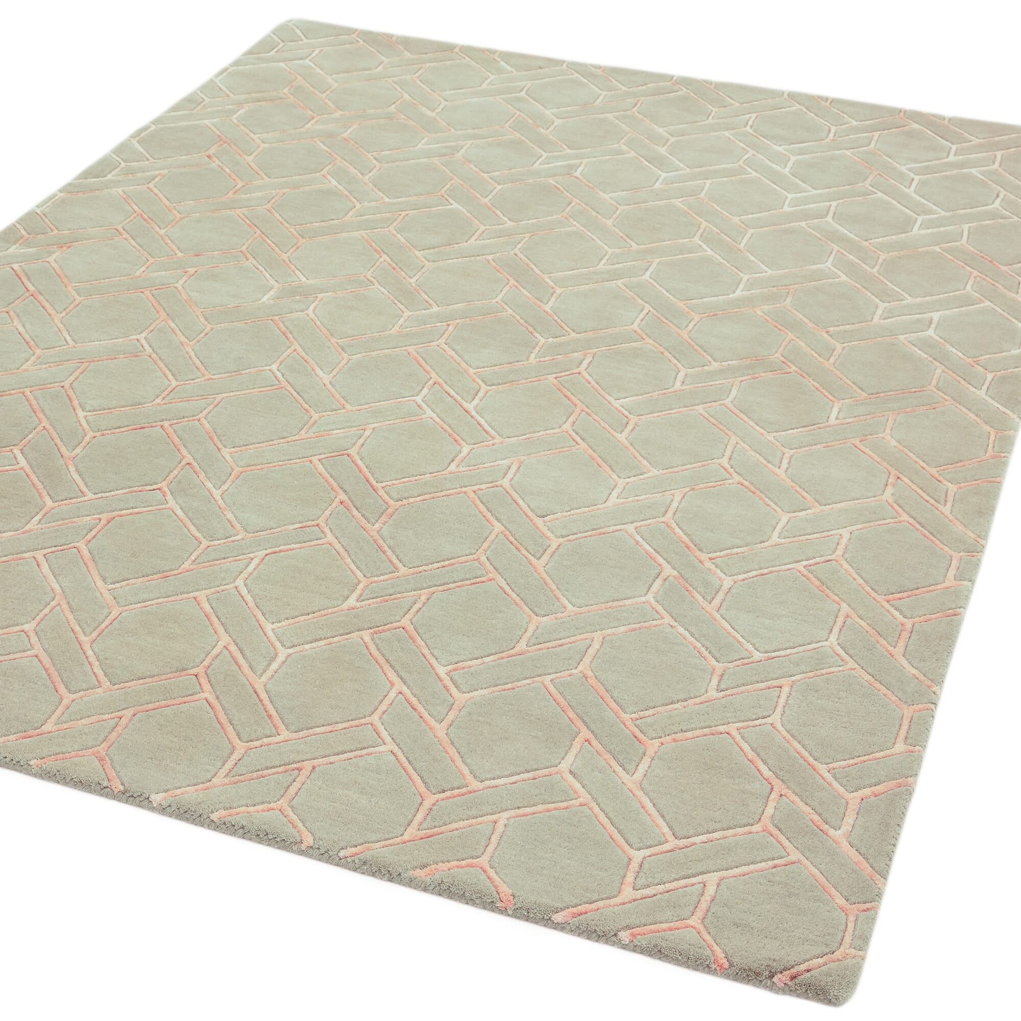 Alfombra Nexus Fine Lines plateada/rosa