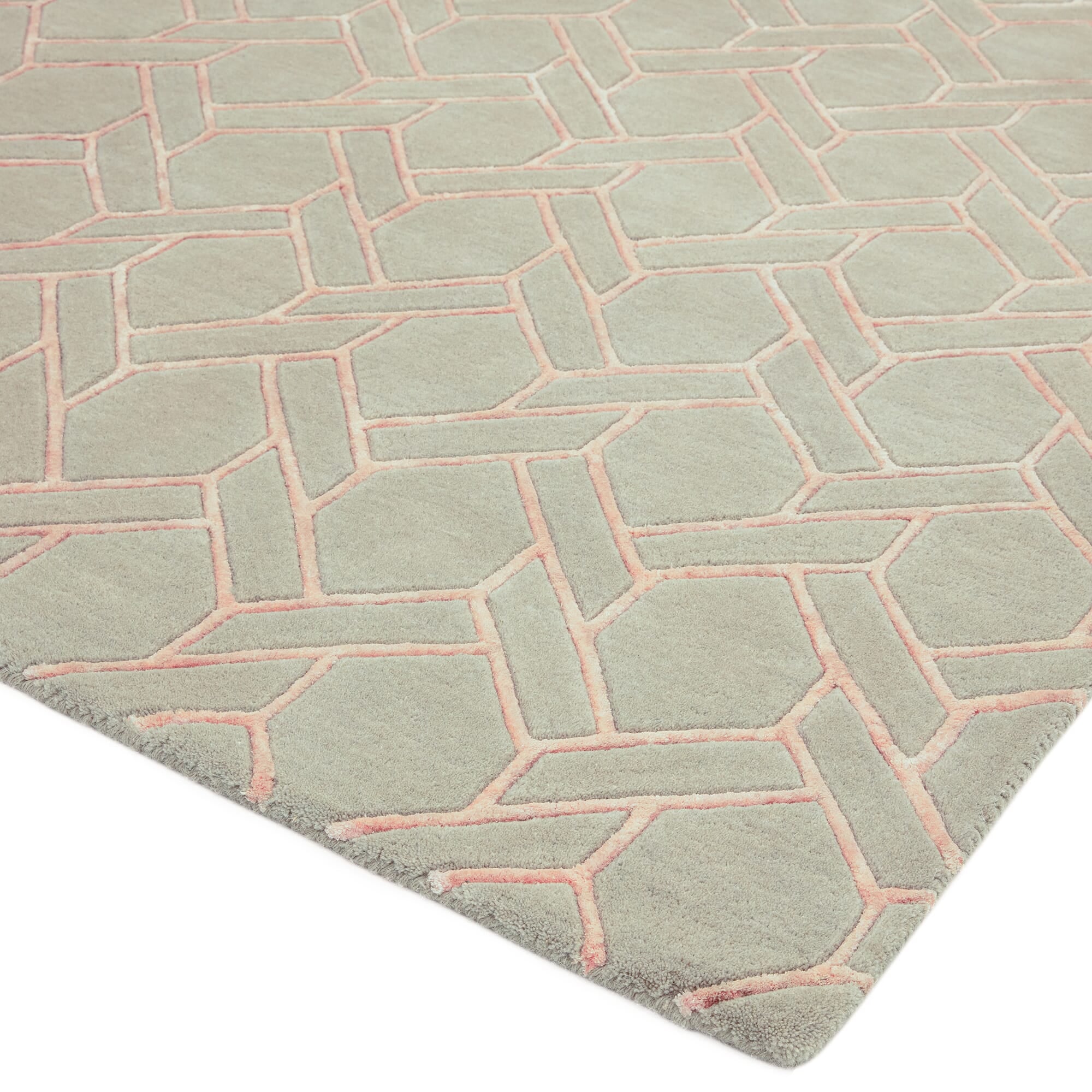 Nexus Fine Lines Silver/Pink Rug