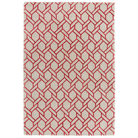 Nexus Fine Lines Silver/Red Rug